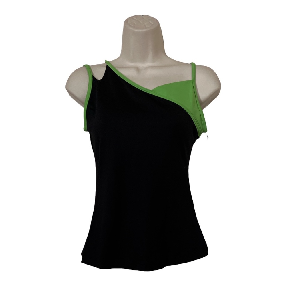 Bloch Black and Apple Green Double Strap Top NEW